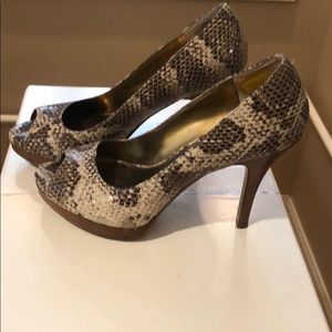Snakeprint heels by Nine West